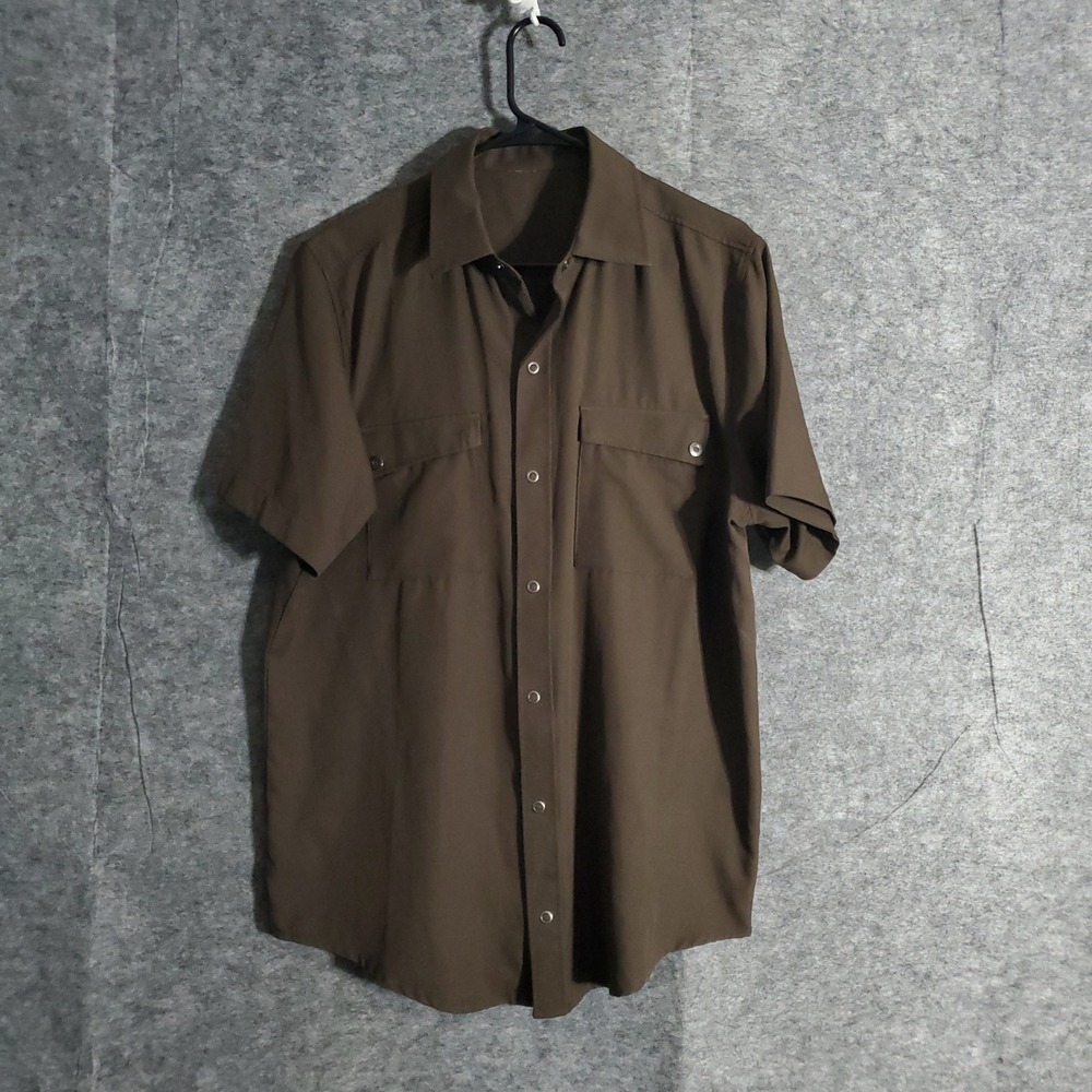 GoLite Men Button Down Shirt Olive Green Utility Pockets Short Sleeve Outdoor XL